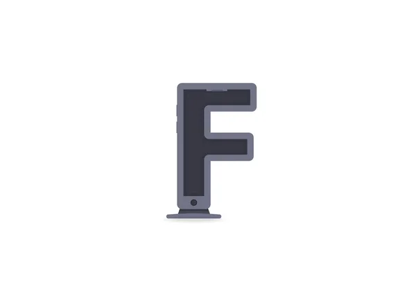 Harfi Teknoloji Yazı Tipi Telefon Bilgisayar Tasarımı Logo Marka Etiketi — Stok Vektör