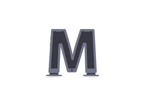 Шрифт Телефон Компьютерный Дизайн Логотипа Товарного Знака Элементов Дизайна Применения — стоковый вектор