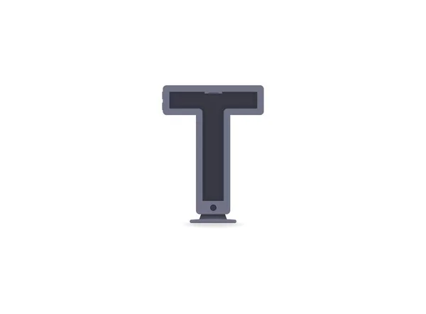 Буква Технологии Шрифт Телефон Компьютерный Дизайн Логотипа Товарного Знака Элементов — стоковый вектор