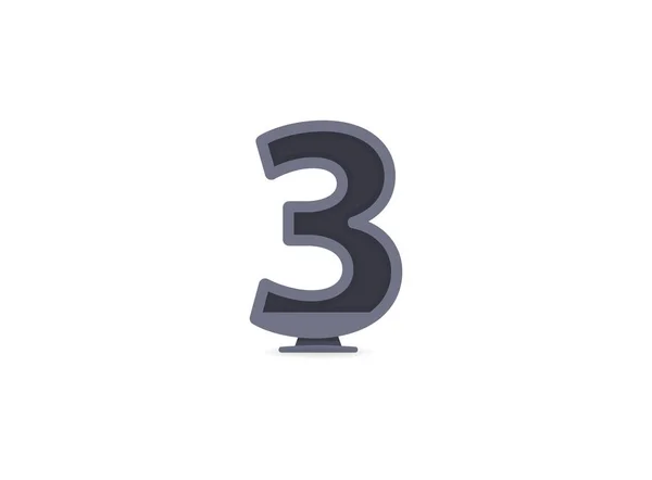 3つのベクトル番号のデザイン ブランドラベル デザイン要素 企業アイデンティティ アプリケーションなどのために ベクターイラスト — ストックベクタ