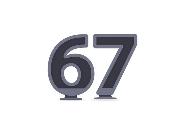 67ベクトル番号の設計 ブランドラベル デザイン要素 企業アイデンティティ アプリケーションなどのために ベクターイラスト — ストックベクタ
