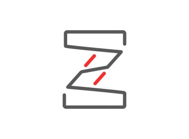 Z vektör harfi, modern desing. Çizgi, eşsiz yazı tipi. Poster, logo, marka etiketi vesaire için. Eps10 illüstrasyon      
