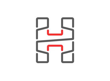 H vektör harfi, modern defsing. Çizgi, eşsiz yazı tipi. Poster, logo, marka etiketi vesaire için. Eps10 illüstrasyon      