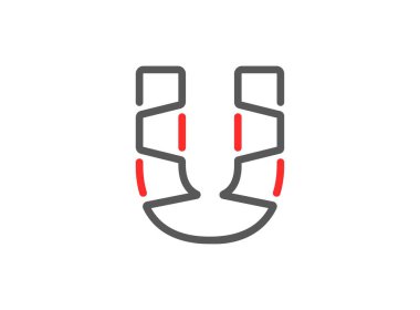 U vektör harfi, modern defsing. Çizgi, eşsiz yazı tipi. Poster, logo, marka etiketi vesaire için. Eps10 illüstrasyon      