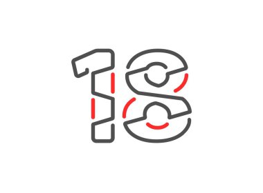 18 vektör numarası. Modern moda, yaratıcı tarz tasarımları. Logo, marka etiketi, tasarım unsurları, kurumsal kimlik, uygulama vs. için. izole vektör illüstrasyonu          