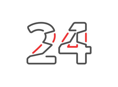 24 vektör numarası. Modern moda, yaratıcı tarz tasarımları. Logo, marka etiketi, tasarım unsurları, kurumsal kimlik, uygulama vs. için. izole vektör illüstrasyonu          