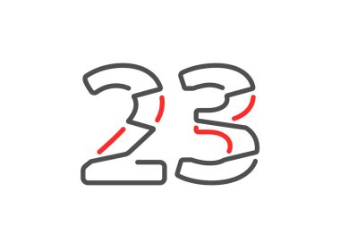 23 vektör numarası. Modern moda, yaratıcı tarz tasarımları. Logo, marka etiketi, tasarım unsurları, kurumsal kimlik, uygulama vs. için. izole vektör illüstrasyonu          