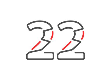 22 vektör numarası. Modern moda, yaratıcı tarz tasarımları. Logo, marka etiketi, tasarım unsurları, kurumsal kimlik, uygulama vs. için. izole vektör illüstrasyonu          