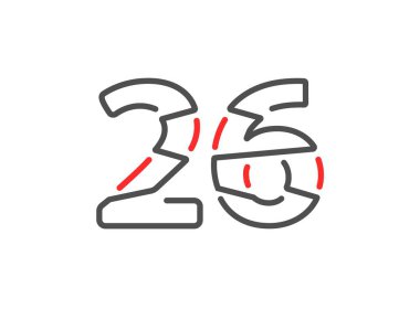 26 vektör numarası. Modern moda, yaratıcı tarz tasarımları. Logo, marka etiketi, tasarım unsurları, kurumsal kimlik, uygulama vs. için. izole vektör illüstrasyonu          