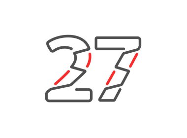 27 vektör numarası. Modern moda, yaratıcı tarz tasarımları. Logo, marka etiketi, tasarım unsurları, kurumsal kimlik, uygulama vs. için. izole vektör illüstrasyonu          