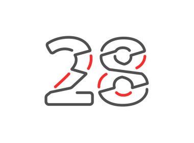 28 vektör numarası. Modern moda, yaratıcı tarz tasarımları. Logo, marka etiketi, tasarım unsurları, kurumsal kimlik, uygulama vs. için. izole vektör illüstrasyonu          