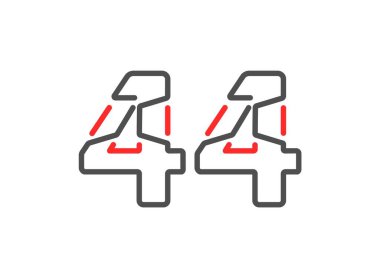 44 vektör numarası. Modern moda, yaratıcı tarz tasarımları. Logo, marka etiketi, tasarım unsurları, kurumsal kimlik, uygulama vs. için. izole vektör illüstrasyonu          