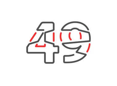 49 vektör numarası. Modern moda, yaratıcı tarz tasarımları. Logo, marka etiketi, tasarım unsurları, kurumsal kimlik, uygulama vs. için. İzole vektör illüstrasyonu          