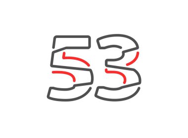 53 vektör numarası. Modern moda, yaratıcı tarz tasarımları. Logo, marka etiketi, tasarım unsurları, kurumsal kimlik, uygulama vs. için. İzole vektör illüstrasyonu          