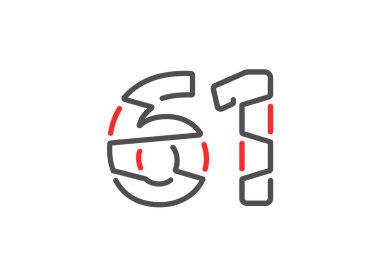 61 vektör numarası. Modern moda, yaratıcı tarz tasarımları. Logo, marka etiketi, tasarım unsurları, kurumsal kimlik, uygulama vs. için. İzole vektör illüstrasyonu          