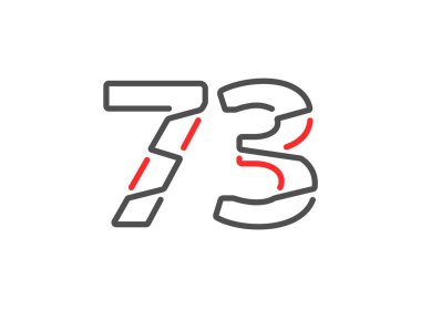 73 vektör numarası. Modern moda, yaratıcı tarz tasarımları. Logo, marka etiketi, tasarım unsurları, kurumsal kimlik, uygulama vs. için. İzole vektör illüstrasyonu          