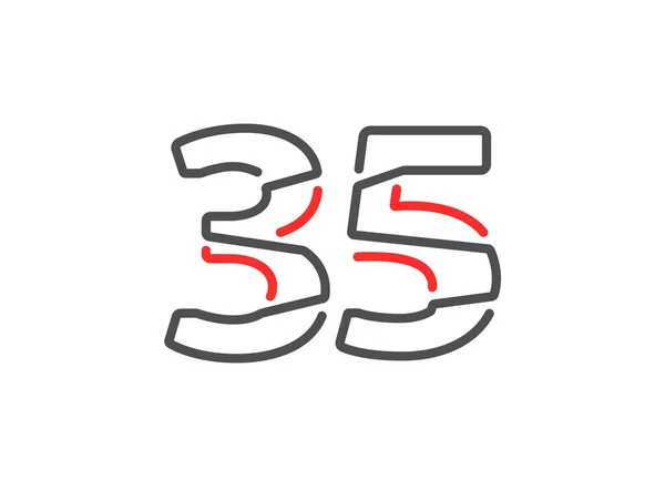 ベクトル番号35 現代のトレンディーで創造的なスタイルラインデザイン ブランドラベル デザイン要素 企業アイデンティティ アプリケーションなどのために 孤立したベクトル図 — ストックベクタ