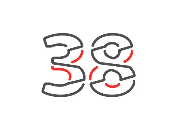 Векторне Число Сучасний Трендовий Креативний Стиль Лінії Дизайну Логотипу Бренду — стоковий вектор