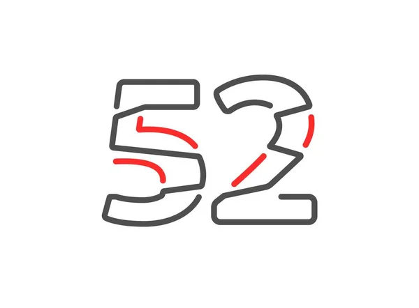 52のベクトル番号 現代のトレンディーで創造的なスタイルラインデザイン ブランドラベル デザイン要素 企業アイデンティティ アプリケーションなどのために 分離ベクトル図 — ストックベクタ