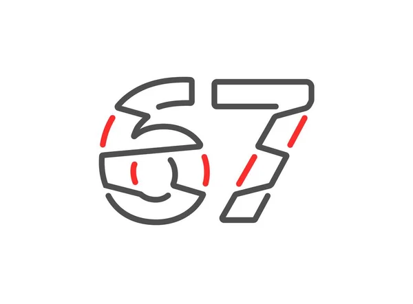 Numéro Vecteur Design Moderne Tendance Créatif Pour Logo Étiquette Marque — Image vectorielle