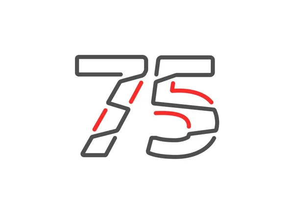 Vector Number Modern Trendy Creative Style Line Design Logo Brand — Stock Vector