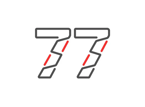 Número Vector Moderno Diseño Línea Estilo Moderno Creativo Para Logotipo — Archivo Imágenes Vectoriales