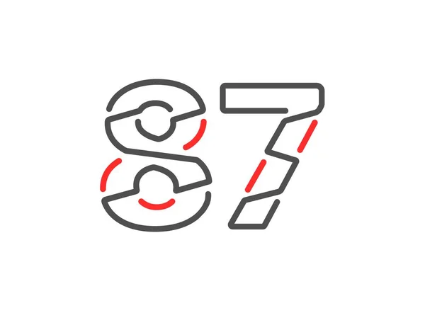 Vectornummer Modern Trendy Creatieve Stijl Lijn Ontwerp Voor Logo Merklabel — Stockvector