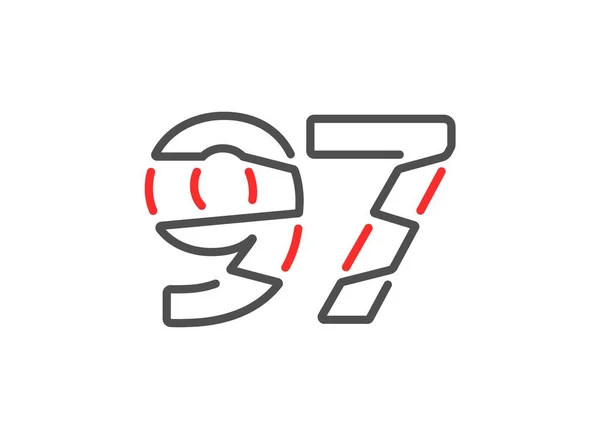 Vectornummer Modern Trendy Creatieve Stijl Lijn Ontwerp Voor Logo Merklabel — Stockvector