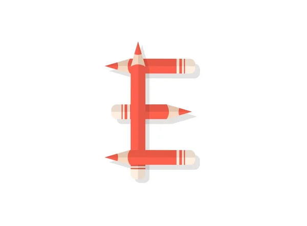 字母E字体是铅笔做的 标签等矢量设计元素 — 图库矢量图片