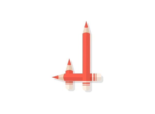 Letter Font Made Pencils Vector Design Element Logo Banner Posters — Stock Vector