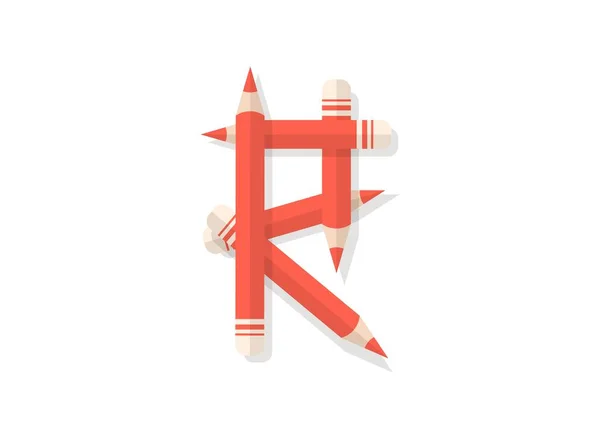 Pismo Czcionka Wykonana Ołówków Element Projektu Wektorowego Logo Baner Plakaty — Wektor stockowy