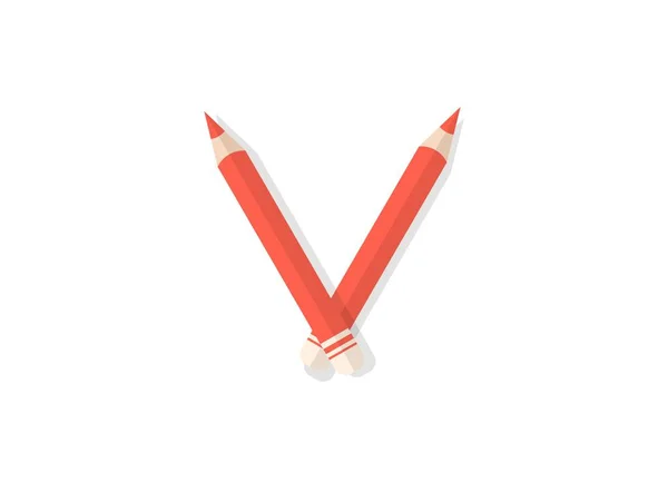 Kalemlerden Yapılmış Harfi Yazı Tipi Logo Afiş Poster Kart Etiket — Stok Vektör