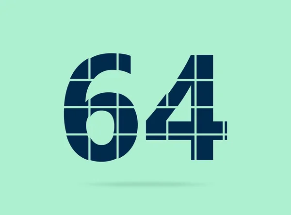Nummer Vector Desing Lettertype Gemaakt Van Mes Gesneden Voor Logo — Stockvector