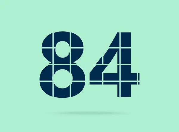 84番ベクトルデザインフォント ナイフカット製 ブランドラベル デザイン要素 企業アイデンティティ アプリケーションなどのために 分離されたEps10のイラスト — ストックベクタ