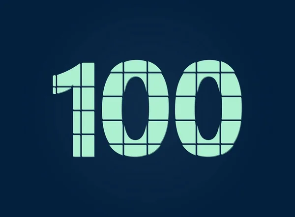 100 Číslo Vektorové Písmo Řezu Nožem Pro Logo Značku Designové — Stockový vektor