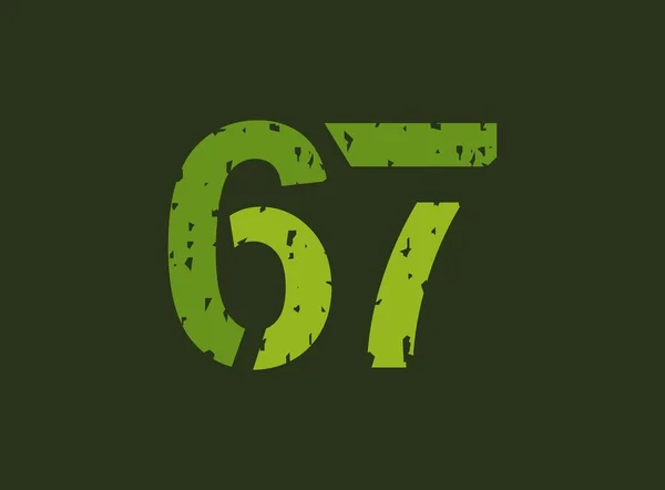 Vektornummer Tillverkat Grungy Grunge Textur Gummistämpel Stil För Logotyp Märke — Stock vektor