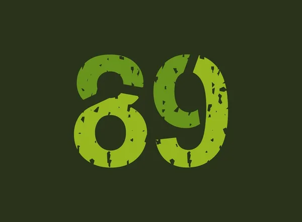 Vektornummer Aus Grungy Grunge Textur Stempeldruck Stil Für Logo Markenlabel — Stockvektor
