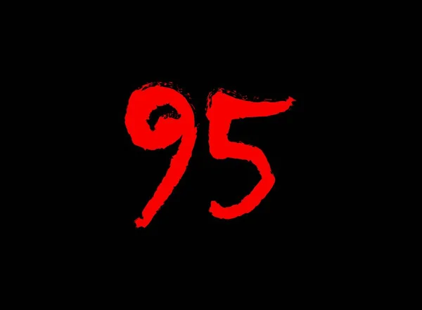 95ホラー血だらけで怖いベクトル番号 狂気の恐れ残酷な叫びフォント 邪悪な夜のテーマスタイルのデザイン 手書きEps10のイラスト — ストックベクタ