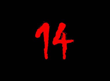 14 tane korkunç, korkunç vektör numarası. Çılgın korku vahşi, çığlık yazı tipi. Acayip bir gece teması tasarımı. El yazısı eps10 illüstrasyon