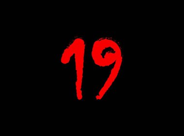 Korkunç, korkunç vektör numarası 19. Çılgın korku vahşi, çığlık yazı tipi. Acayip bir gece teması tasarımı. El yazısı eps10 illüstrasyon