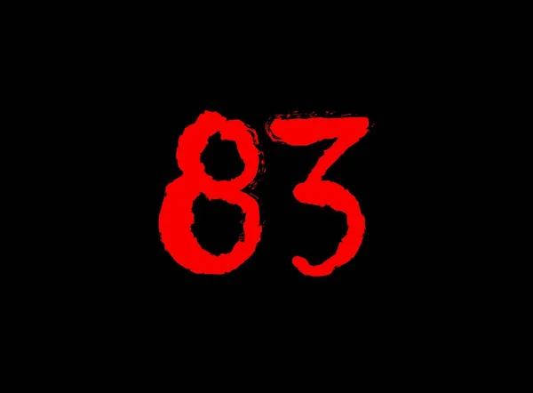 83ホラー血だらけで怖いベクトル番号 狂気の恐れ残酷な叫びフォント 邪悪な夜のテーマスタイルのデザイン 手書きEps10のイラスト — ストックベクタ