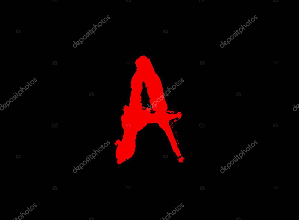 A Horror bloody, scary vector letter. Insane Fear brutal, scream font. Wicked night theme style design. Hand writing eps10 illustration