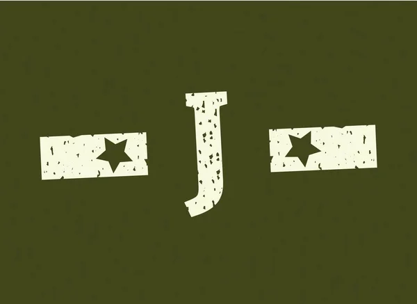 Carta Distintivo Militar Projeto Exército Com Estrela Fundo Camuflagem Grungy — Vetor de Stock