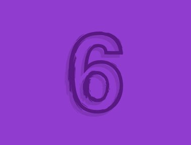 6 numara yazı tipi, el yapımı fırça darbesi. Modern, zarif kaligrafik tasarım. Tasarım elemanı, logo, yaratıcı poster vesaire için. Vektör illüstrasyonu 