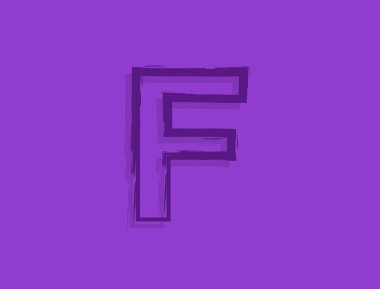 F harfi yazı tipi, elle çizilmiş fırça darbesi. Modern, zarif kaligrafik tasarım. Tasarım elemanı, logo, yaratıcı poster vesaire için. Vektör illüstrasyonu 