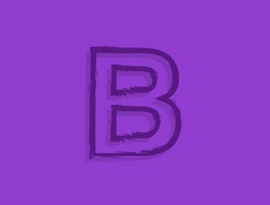 B harfi yazı tipi, elle çizilmiş fırça darbesi. Modern, zarif kaligrafik tasarım. Tasarım elemanı, logo, yaratıcı poster vesaire için. Vektör illüstrasyonu 