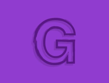 G harfi yazı tipi, elle çizilmiş fırça darbesi. Modern, zarif kaligrafik tasarım. Tasarım elemanı, logo, yaratıcı poster vesaire için. Vektör illüstrasyonu 