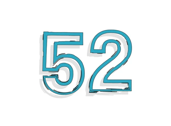 Голубое Число Мазком Кисти Дизайн Стиле Комикса Элементов Дизайна Логотипа — стоковый вектор