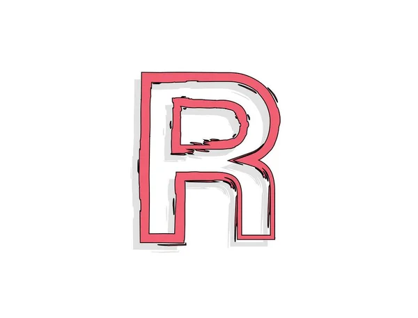 字母R 手绘笔划 漫画风格的设计 设计元素 创意海报等 矢量说明 — 图库矢量图片