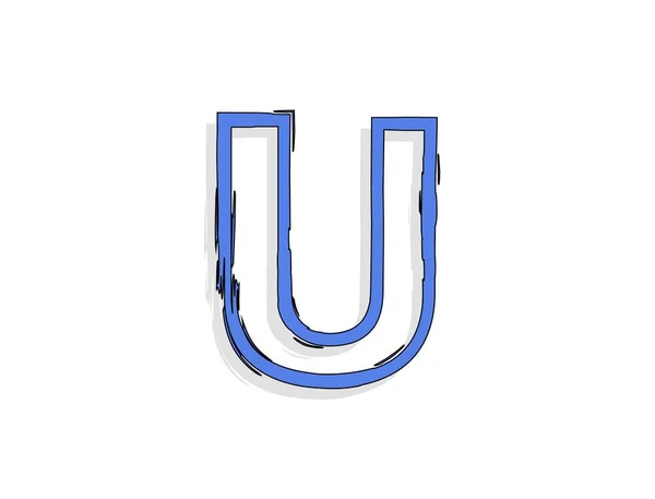 Litera Ręcznie Rysowany Pociągnięcie Pędzla Projektowanie Komiksów Element Projektowy Logo — Wektor stockowy